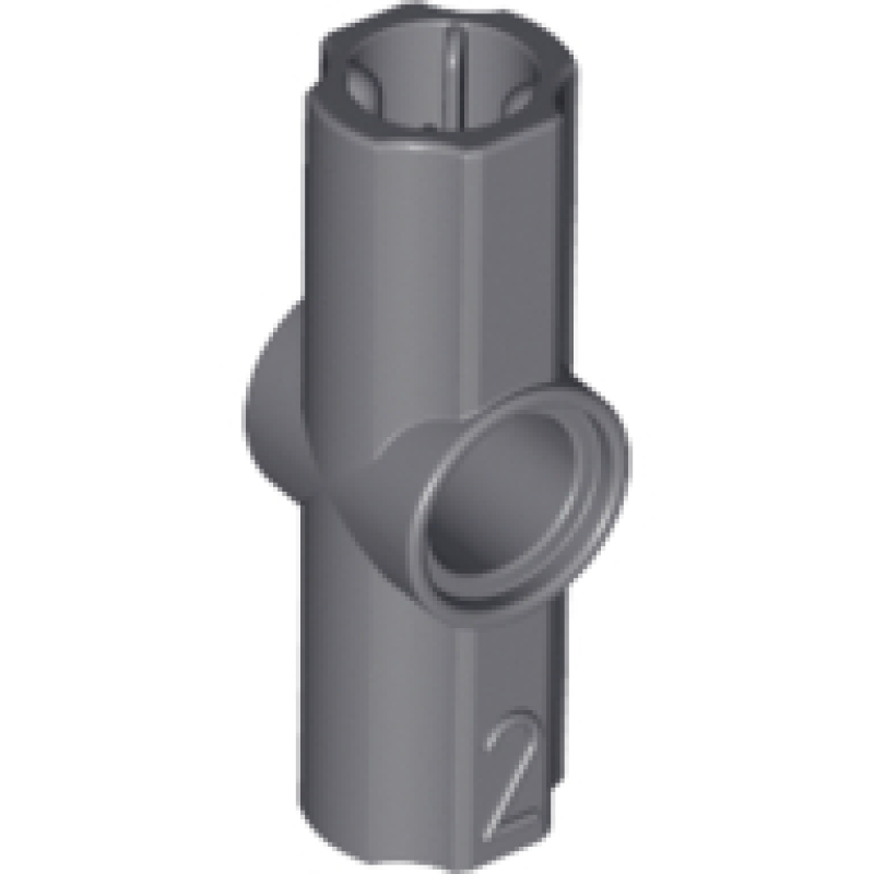 Technic, As en Pin Koppeling #2 180° Dark Bluish Gray